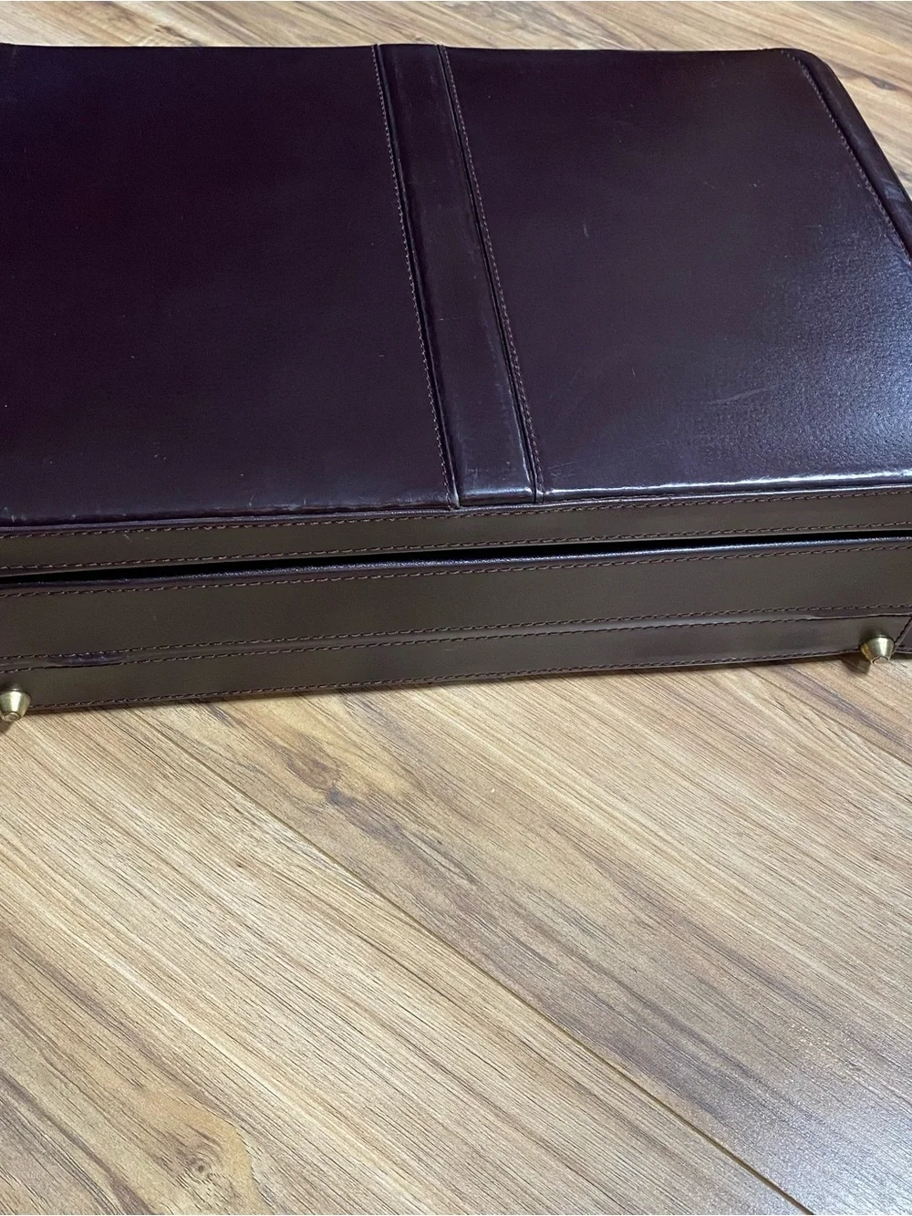 Men’s Vintage Like New Genuine Top Grain Leather Brief Case with Locks